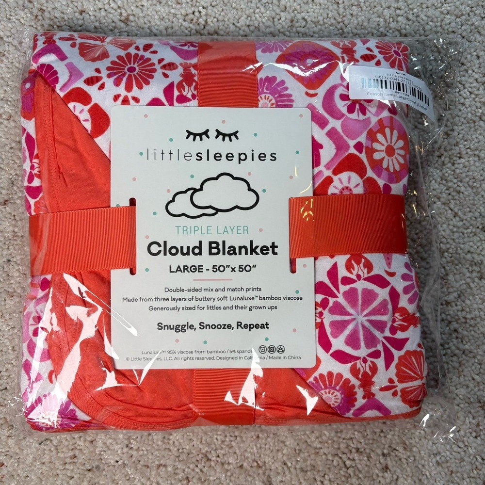 Little Sleepies Coastal gems Large cloud blanket NEW